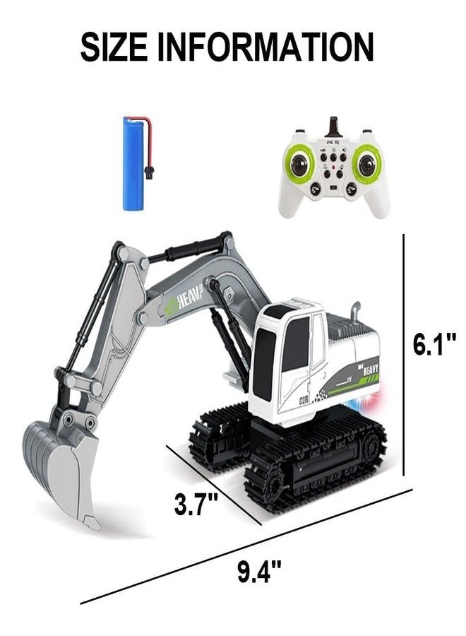 EXOMOON ألعاب حفارات EXOMOON التي تعمل بالتحكم عن بعد بتردد 2.4 جيجاهرتز للأولاد، حفارة معدنية بـ 11 قناة مع موسيقى، مركبات بناء تعمل بالتحكم عن بعد بمقياس 1:24 مع بطاريات، للأطفال - Image 2